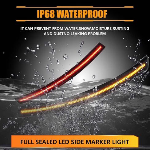 Front & Rear Fender LED Side Marker Lights for Corvette C7 (2014-2019) /Grand Sport/Stingray/Z06 /ZR1, Smoked Lens Side Bumper Marker Lamps, [Ultra-Bright] White LED Turn Signal Lights, 4 PCS in Saudi Arabia
