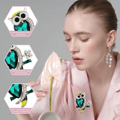 4 Pcs Vintage Crystal Brooch Set for Women – Elegant Rhinestone Pins for Coats, Dresses, Scarves – Retro Brooch Jewelry for Girls & Women in Kuwait