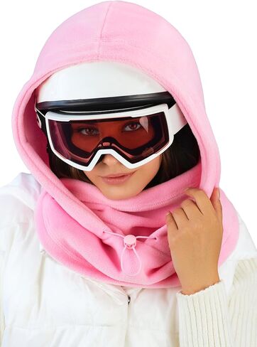 Fleece Balaclava Over Helmet - Warm Helmet Ninja Hood - Snowboard Hooded Hat Neck Gaiter Ski Mask in Kuwait