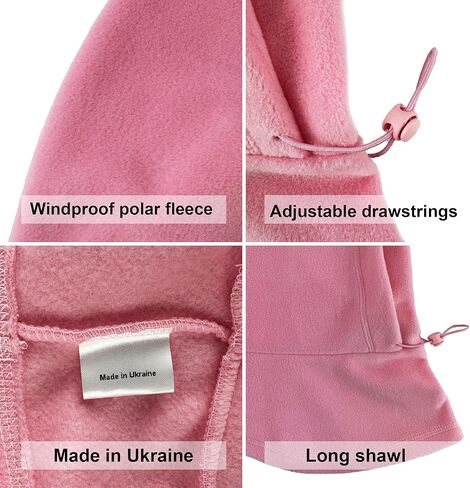 Fleece Balaclava Over Helmet - Warm Helmet Ninja Hood - Snowboard Hooded Hat Neck Gaiter Ski Mask in Kuwait