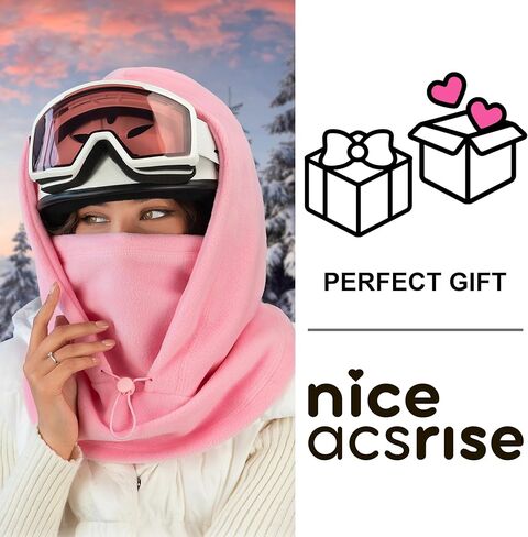 Fleece Balaclava Over Helmet - Warm Helmet Ninja Hood - Snowboard Hooded Hat Neck Gaiter Ski Mask in Kuwait