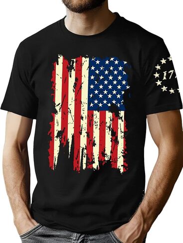 القمصان الأمريكية القمصان: 4 يوليو تي شيرت وطني تي شيرت الولايات المتحدة الأمريكية طباعة يوم الاستقلال قمم TEE TEE in Kuwait