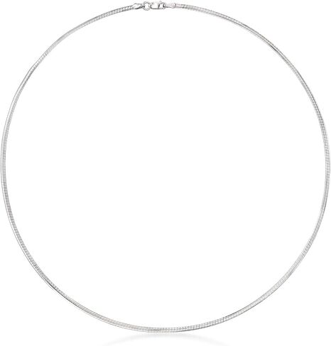 Ross-Simons Italian 2mm Sterling Silver Omega Necklace in Saudi Arabia