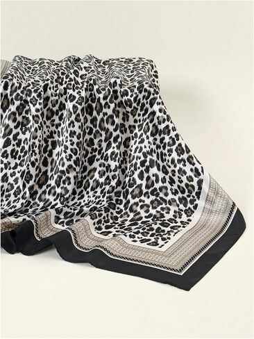 Floerns Women's Retro Silk Bandana Leopard Print Headscarf Boho Square Hair Scarf in Saudi Arabia