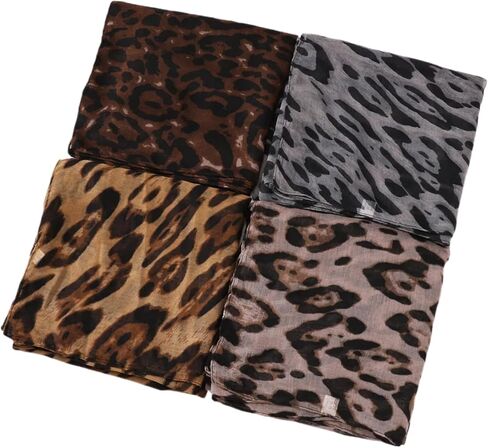 ZGMYC Fashion Leopard Print Hijab Scarf for Women Instant Jersey Hijab Head Wraps Sheer Beach Scarf Sunscreen Shawls in Saudi Arabia