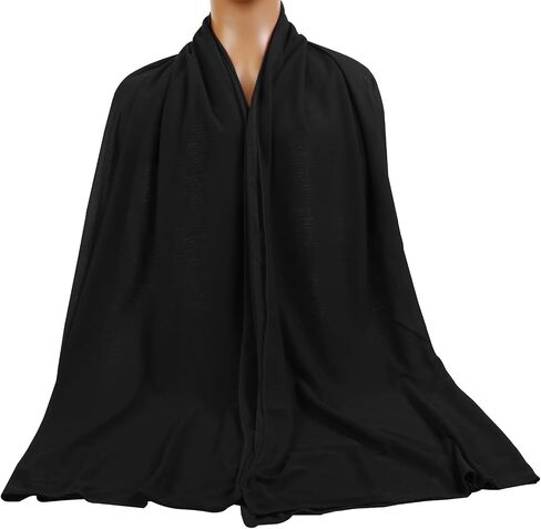 WOVOWOVO Head Wraps for Black Women Stretch Head Scarf Long African Hair Wraps, Black in Saudi Arabia
