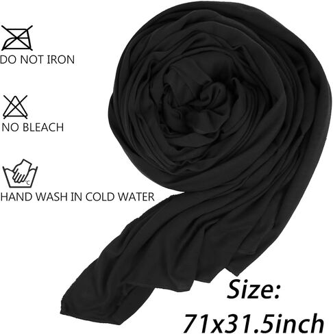 WOVOWOVO Head Wraps for Black Women Stretch Head Scarf Long African Hair Wraps, Black in Saudi Arabia