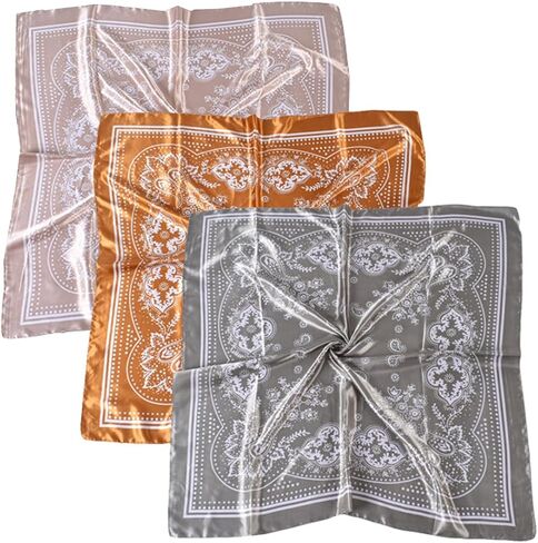35x35 Inch Large Square Scarf 3PCS Fashion Scarves Silk Feeling Hair Scarf Wrapping Scarfs Night Sleeping Headscarf in Kuwait