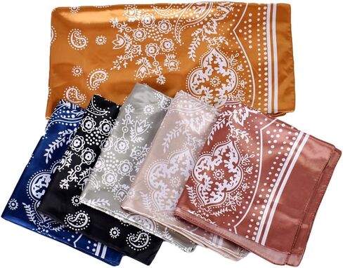 35x35 Inch Large Square Scarf 3PCS Fashion Scarves Silk Feeling Hair Scarf Wrapping Scarfs Night Sleeping Headscarf in Kuwait