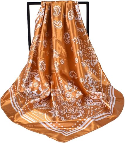 35x35 Inch Large Square Scarf 3PCS Fashion Scarves Silk Feeling Hair Scarf Wrapping Scarfs Night Sleeping Headscarf in Kuwait