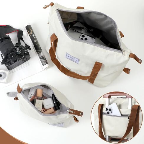 20" Suitcase Set 10 Pcs, Airline Certified Luggage, Carry-on Luggage with Cup Holder and USB Port, Suitable for Business, Traveling (Luggage + 2 Travel Bags, 7 Organizer Bags, White) in Saudi Arabia