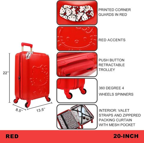 BioWorld Hello Kitty Print Red 20 "Carry-on Adult Hardside Carry-On Rolling Luggage in Saudi Arabia