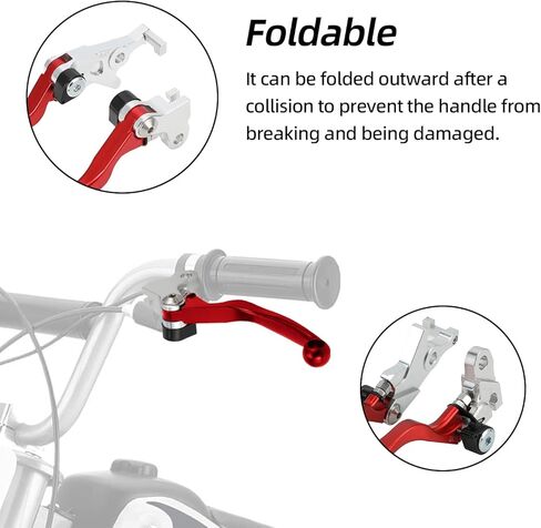 رافعات فرامل القابض القابلة للطي للدراجة القابلة للطي ، رافعة مقبض مقبض محوري مزورة لـ Dirtbike CRF300L 21-24/CRF300L RALLY 21-24/CRF250L/M 12-20/CRF250 RALLY 17-21 RED in Kuwait