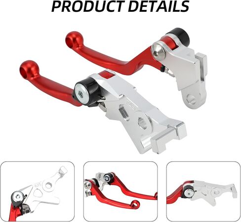 رافعات فرامل القابض القابلة للطي للدراجة القابلة للطي ، رافعة مقبض مقبض محوري مزورة لـ Dirtbike CRF300L 21-24/CRF300L RALLY 21-24/CRF250L/M 12-20/CRF250 RALLY 17-21 RED in Kuwait