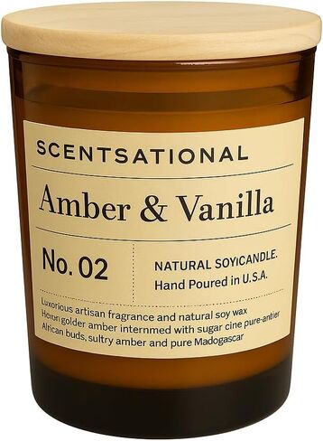 Scentsational Candles | Vetiver Vanilla No. 09 | Apothecary Collection | Luxury Scented Soy Jar Candle | Hand Poured in The USA | Highly Scented & Long Lasting | 11 Oz. in Saudi Arabia