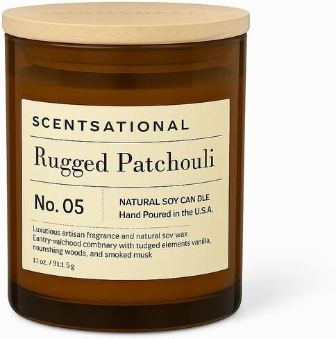 Scentsational Candles | Vetiver Vanilla No. 09 | Apothecary Collection | Luxury Scented Soy Jar Candle | Hand Poured in The USA | Highly Scented & Long Lasting | 11 Oz. in Saudi Arabia