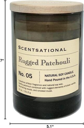 Scentsational Candles | Vetiver Vanilla No. 09 | Apothecary Collection | Luxury Scented Soy Jar Candle | Hand Poured in The USA | Highly Scented & Long Lasting | 11 Oz. in Saudi Arabia