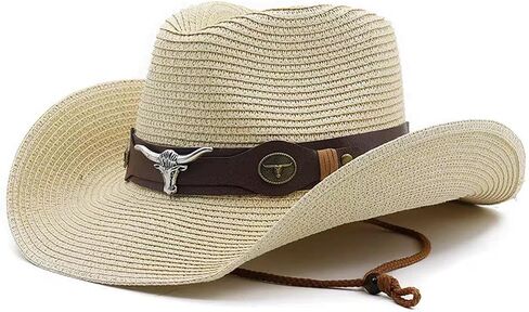 Straw Cowboy Hats for Women Men Straw Western Cowgirl Hat Shapeable Wide Brim Foldable Vacation Beach Sun Hat in Saudi Arabia
