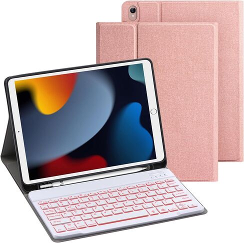 Keyboard Case for iPad 10.9 inch 10th Generation 2022, Built-in Pencil Holder, iPad 10th Gen Case with Keyboard, Multi-Angle,Backlit Wireless Detachable Keyboard, Flip Stand Cover, Black in Saudi Arabia