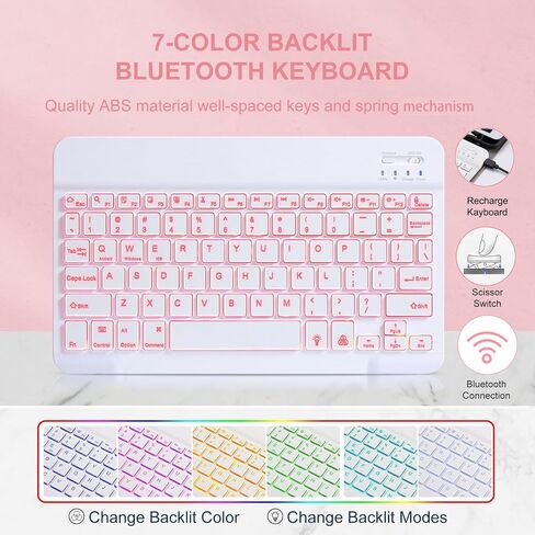 Keyboard Case for iPad 10.9 inch 10th Generation 2022, Built-in Pencil Holder, iPad 10th Gen Case with Keyboard, Multi-Angle,Backlit Wireless Detachable Keyboard, Flip Stand Cover, Black in Saudi Arabia