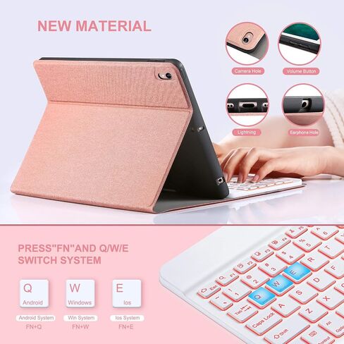 Keyboard Case for iPad 10.9 inch 10th Generation 2022, Built-in Pencil Holder, iPad 10th Gen Case with Keyboard, Multi-Angle,Backlit Wireless Detachable Keyboard, Flip Stand Cover, Black in Saudi Arabia