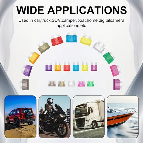 1011PCS CAR FUSE KIT-410PC Standard ، 410PC MINI & 185PC MICRO MICRO (2A-40A). يشمل 2 من البسد ، 2 اختبار ومقاطع 2. يعمل مع السيارات والشاحنات و RVS والقوارب والدراجات النارية (1011) in Kuwait