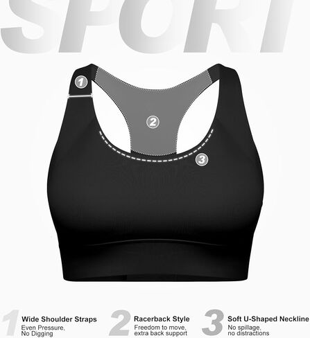 Sports Bras for Women High Support - High Impact Padded Racerback Sport Bra - Womens Push Up Running Gym Yoga Workout Tops in Saudi Arabia