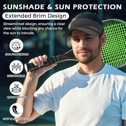 قبعة Sukeen Sun Sun Fors للرجال ، قبعة كبيرة للبرودة خفيفة الوزن ، قبعة مطاطية للركض ، والتنس ، والغولف ، والملابس اليومية in Saudi Arabia