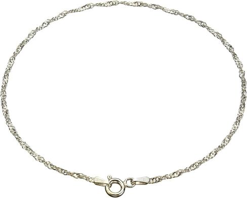 Sterling Silver Singapore Nickel Free Chain Anklet Italy in Saudi Arabia