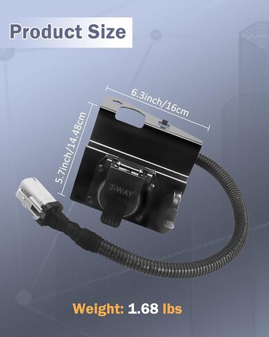 4-flat 7-way trailer tow tow wiring sluge ، محول الأسلاك متعدد الأسلاك متعدد الوظائف 4 و 7 ، متوافق مع شاحنات فورد F250 F350 Super Duty ، استبدل# 2C3Z-13A576-DA in Kuwait