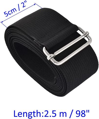 Luggage Strap Suitcase Belt- Nylon Travel Adjustable Baggage Accessory with Metal Buckle, Apply to Suitcase (8.2 Feet, Black) in Kuwait