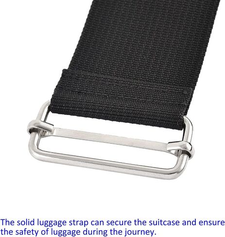 Luggage Strap Suitcase Belt- Nylon Travel Adjustable Baggage Accessory with Metal Buckle, Apply to Suitcase (8.2 Feet, Black) in Kuwait