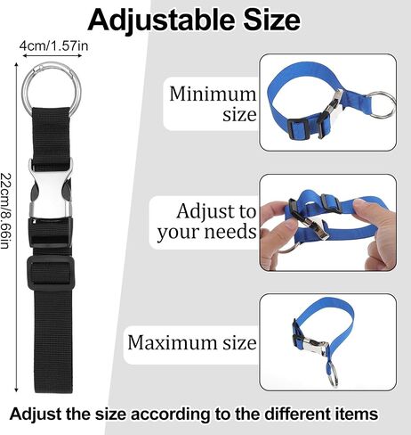 3PCS Add a Bag Luggage Straps Jacket Gripper, Heavy Duty Luggage Straps Baggage Suitcase Buckle Adjustable Suitcase Belt Travel Belt Luggage Accessories for Extra Bags(Black, Gray, Blue) in Saudi Arabia