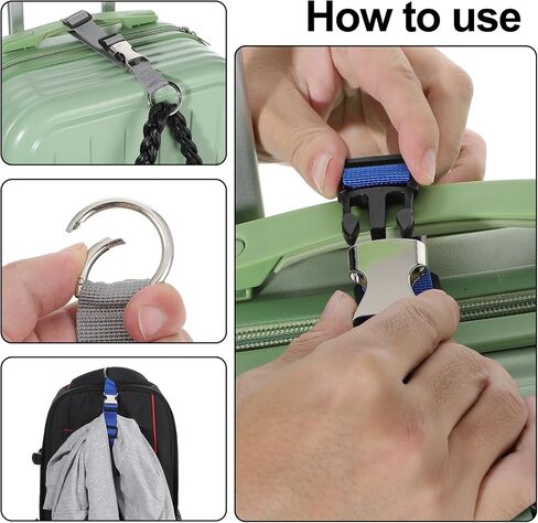 3PCS Add a Bag Luggage Straps Jacket Gripper, Heavy Duty Luggage Straps Baggage Suitcase Buckle Adjustable Suitcase Belt Travel Belt Luggage Accessories for Extra Bags(Black, Gray, Blue) in Saudi Arabia