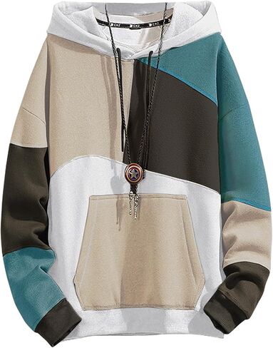 Hoodies للرجال ، تباين الأزياء ، ألوان Sweatshirts كبيرة الحجم ، والجنسين خفيفة الوزن مترقعة الهيب هوب بولوفر in Saudi Arabia