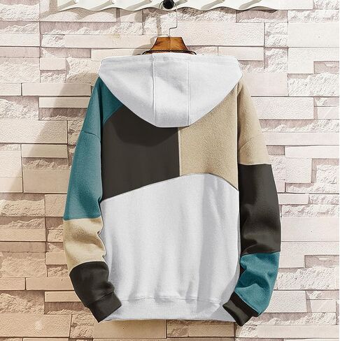 Hoodies للرجال ، تباين الأزياء ، ألوان Sweatshirts كبيرة الحجم ، والجنسين خفيفة الوزن مترقعة الهيب هوب بولوفر in Saudi Arabia