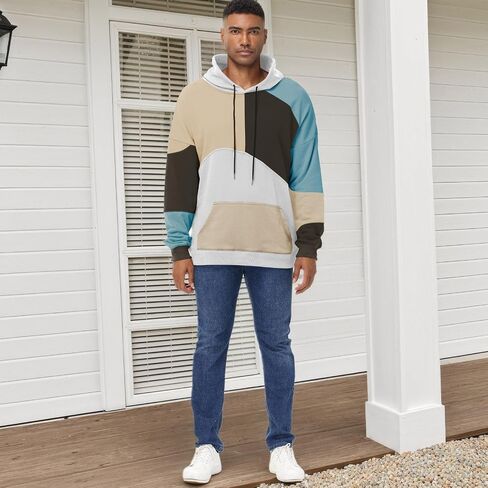 Hoodies للرجال ، تباين الأزياء ، ألوان Sweatshirts كبيرة الحجم ، والجنسين خفيفة الوزن مترقعة الهيب هوب بولوفر in Saudi Arabia