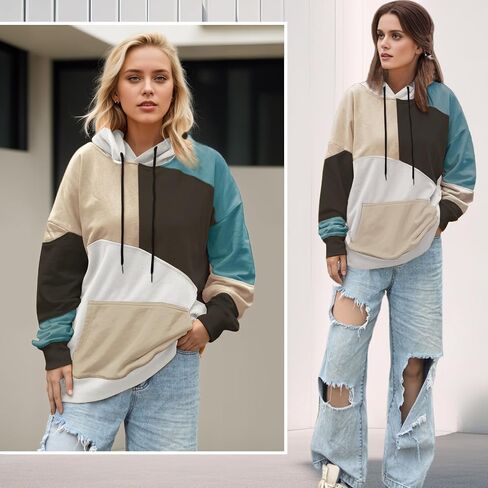Hoodies للرجال ، تباين الأزياء ، ألوان Sweatshirts كبيرة الحجم ، والجنسين خفيفة الوزن مترقعة الهيب هوب بولوفر in Saudi Arabia