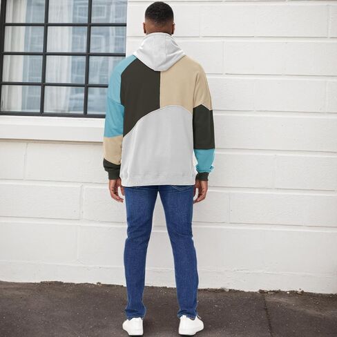 Hoodies للرجال ، تباين الأزياء ، ألوان Sweatshirts كبيرة الحجم ، والجنسين خفيفة الوزن مترقعة الهيب هوب بولوفر in Saudi Arabia