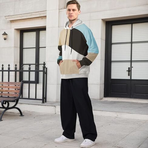 Hoodies للرجال ، تباين الأزياء ، ألوان Sweatshirts كبيرة الحجم ، والجنسين خفيفة الوزن مترقعة الهيب هوب بولوفر in Saudi Arabia