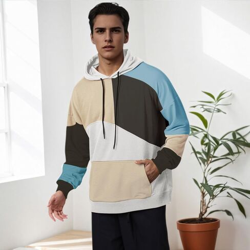Hoodies للرجال ، تباين الأزياء ، ألوان Sweatshirts كبيرة الحجم ، والجنسين خفيفة الوزن مترقعة الهيب هوب بولوفر in Saudi Arabia