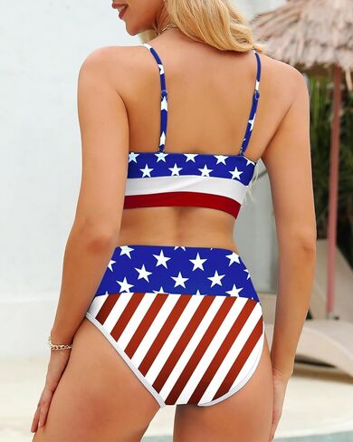 High Waisted Bikini Sets Swim Suits for Women 2025 Tummy Control Swimsuits Sporty Athletic Bathing Suits Color Block 2 Pieces in Kuwait