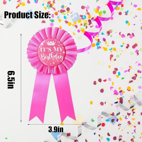 It's My Birthday Badge Pin Satin Birthday Ribbon Pin for Girls Happy Birthday Brooch Pins Party Decorations in Saudi Arabia