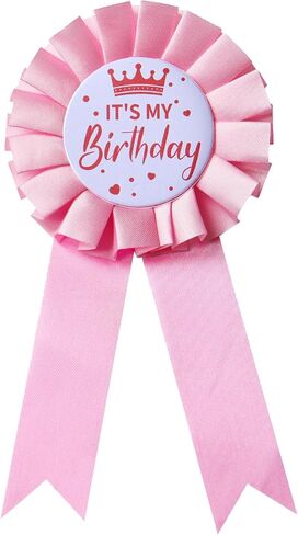 It's My Birthday Badge Pin Satin Birthday Ribbon Pin for Girls Happy Birthday Brooch Pins Party Decorations in Saudi Arabia