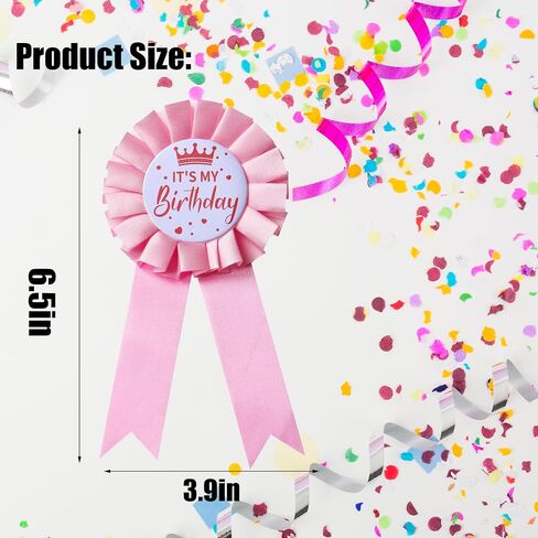 It's My Birthday Badge Pin Satin Birthday Ribbon Pin for Girls Happy Birthday Brooch Pins Party Decorations in Saudi Arabia