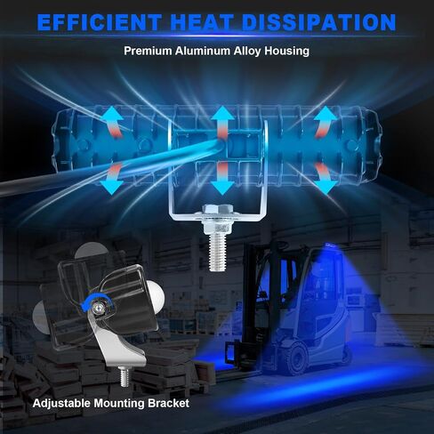 LED Forklift Safety Light - 2 Pack Warehouse Warning Light مع قوس تصاعد قابل للتعديل للشاحنة ، مؤشر أمن AGV سطوع الأضواء (الأزرق) in Kuwait