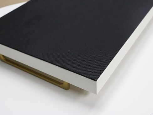 MCBZ Living Room Coffee Table Decorative Tray, Food Service Tray, Leather Ottoman Tray,with Metal Handles 16.5 x 12.6 in (Black and White Grid) in Kuwait