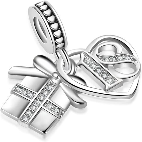 13 16 18 21 30 40 50 60 Birthday Gift Box Charm Compatible with Pandora Charms Bracelets for Women Birthday Jewelry Gifts in Saudi Arabia
