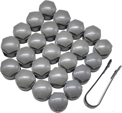 XUKEY Wheel Center Caps for Audi: 20pcs 25mm Wheel Hub Lug Nut Bolt Caps Designed for Audi A1 A2 A3 A4 A5 A6 A7 A8 Q3 Q5 TT S3 S5 S6 S8 RS3 RS4 RS5 RS6 R8 with 4 Locking Caps + Removal Tool (Grey) in Saudi Arabia