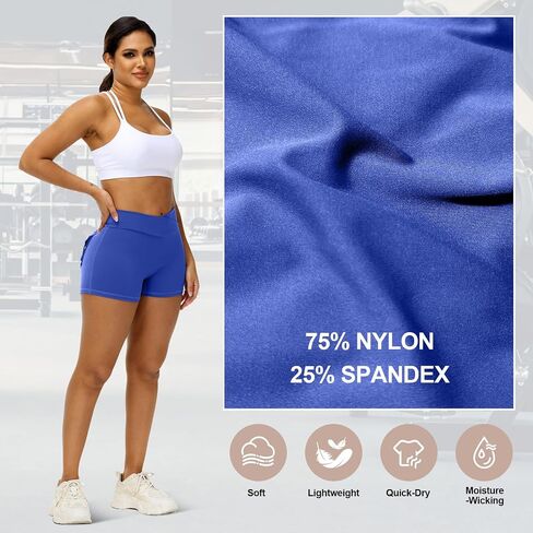 2 Pack Women Scrunch Butt Workout Shorts with Pockets V Waist Athletic Gym Biker Shorts for Women Yoga Booty Bottoms in Kuwait